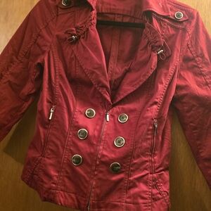 White House Black Market Red Utility Fashion Jacket